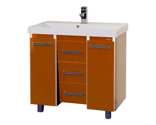 Тумба под раковину Misty Джулия Qvatro -120 с 3-мя ящиками оранжевая Л-Джк01120-1310Ко3