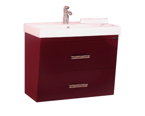 Тумба под раковину Misty Джулия Qvatro - 65 с 2-мя ящиками бордовая Л-Джк01065-1010ПК2Я