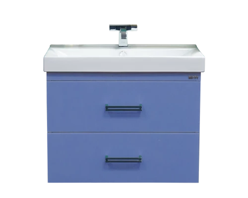 Тумба под раковину Misty Джулия Qvatro - 75 с 2-мя ящиками синяя Л-Джк01075-1110ПК2Я