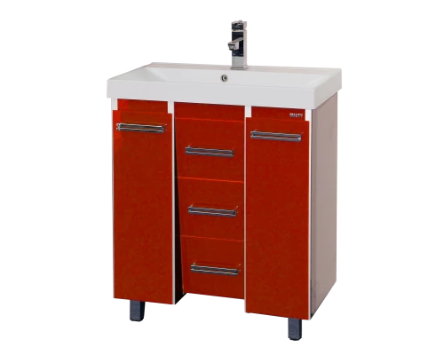 Тумба под раковину Misty Джулия Qvatro - 75 с 3-мя ящиками красная Л-Джк01075-0410Ко3