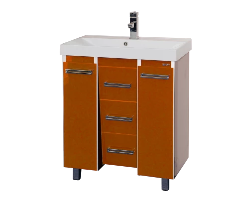 Тумба под раковину Misty Джулия Qvatro - 75 с 3-мя ящиками оранжевая Л-Джк01075-1310Ко3