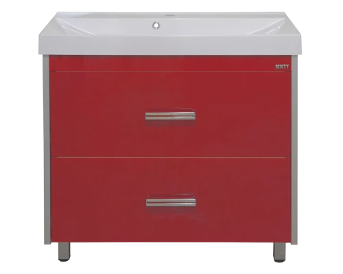 Тумба под раковину Misty Джулия Qvatro - 90 тумба с 2-мя ящиками красная Л-Джк01090-04102Я