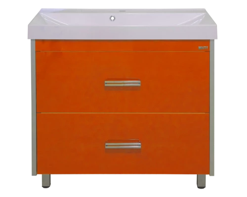 Тумба под раковину Misty Джулия Qvatro - 90 тумба с 2-мя ящиками оранжевая Л-Джк01090-13102Я