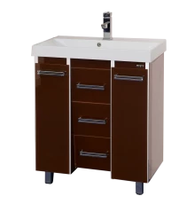 Тумба под раковину Misty Джулия Qvatro - 90 тумба с 3-мя ящиками коричневая Л-Джк01090-1410Ко3