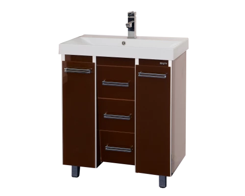 Тумба под раковину Misty Джулия Qvatro - 90 тумба с 3-мя ящиками коричневая Л-Джк01090-1410Ко3
