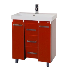 Тумба под раковину Misty Джулия Qvatro - 90 тумба с 3-мя ящиками красная Л-Джк01090-0410Ко3
