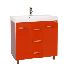 Тумба под раковину Misty Джулия Qvatro - 90 тумба с 3-мя ящиками красная Л-Джк01090-0410Пр3Я