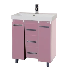 Тумба под раковину Misty Джулия Qvatro - 90 тумба с 3-мя ящиками розовая Л-Джк01090-1210Ко3