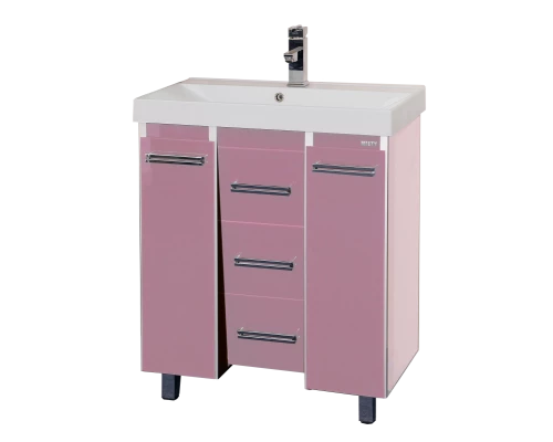 Тумба под раковину Misty Джулия Qvatro - 90 тумба с 3-мя ящиками розовая Л-Джк01090-1210Ко3
