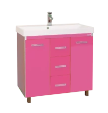 Тумба под раковину Misty Джулия Qvatro - 90 тумба с 3-мя ящиками розовая Л-Джк01090-1210Пр3Я