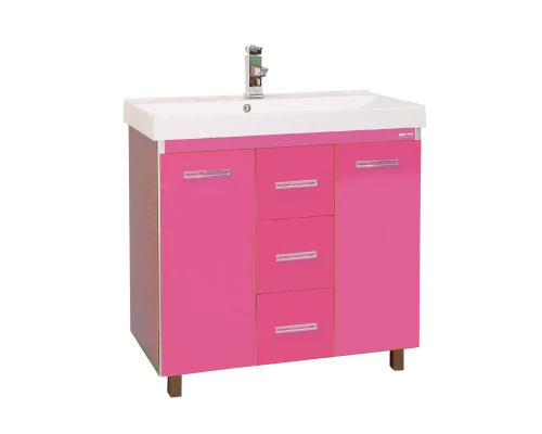 Тумба под раковину Misty Джулия Qvatro - 90 тумба с 3-мя ящиками розовая Л-Джк01090-1210Пр3Я
