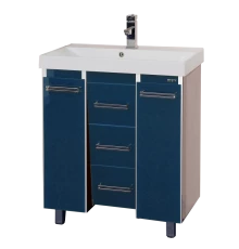Тумба под раковину Misty Джулия Qvatro - 90 тумба с 3-мя ящиками синяя Л-Джк01090-1110Ко3
