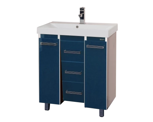 Тумба под раковину Misty Джулия Qvatro - 90 тумба с 3-мя ящиками синяя Л-Джк01090-1110Ко3