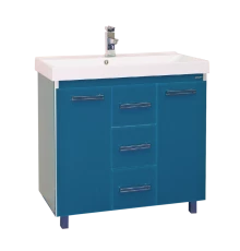 Тумба под раковину Misty Джулия Qvatro 90 тумба с 3-мя ящиками синяя Л-Джк01090-1110Пр3Я