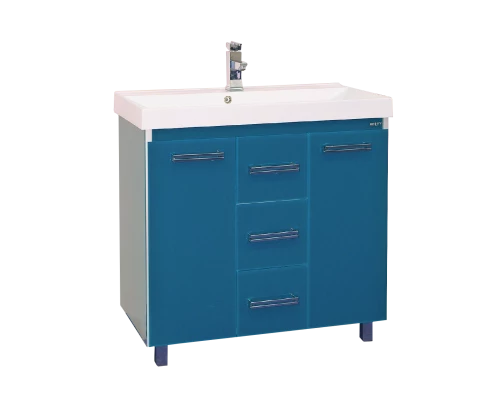 Тумба под раковину Misty Джулия Qvatro 90 тумба с 3-мя ящиками синяя Л-Джк01090-1110Пр3Я
