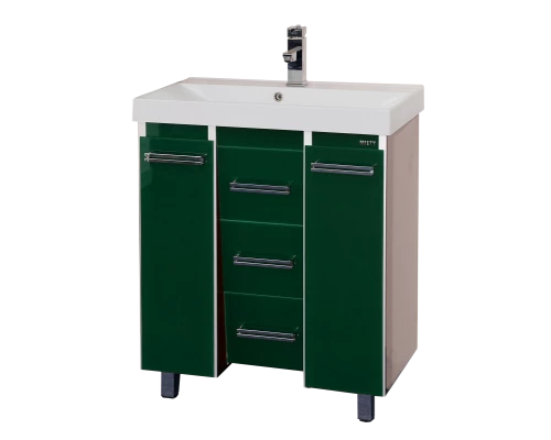 Тумба под раковину Misty Джулия Qvatro - 90 тумба с 3-мя ящиками зеленая Л-Джк01090-0810Ко3