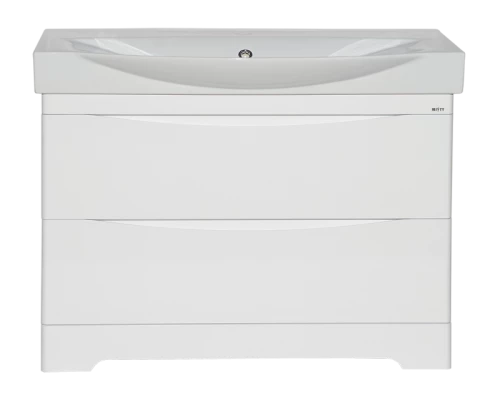 Тумба под раковину Misty Элвис - 105 Тумба напольная с 2 ящ. белая эмаль П-Элв01105-0112Я