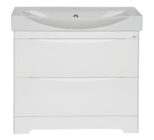 Тумба под раковину Misty Элвис - 85 Тумба напольная с 2 ящ. белая эмаль П-Элв01085-0112Я