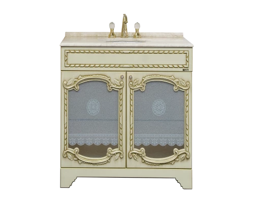 Тумба под раковину Misty Элис - 80 Тумба прямая беж. патина стекло/столешница Л-Эли01080-033Пр