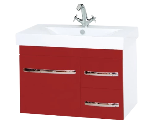 Тумба под раковину Misty Эмилия - 90 подвесная красная П-Эми01090-041По