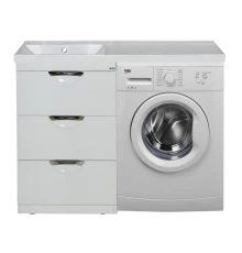 Тумба под раковину Misty Куба - 50 с 3 ящ. под стиральную машину П-Куб01050-0113Я