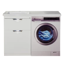 Тумба под раковину Misty Куба - 60 с 1 ящ. + Б/К под стиральную машину П-Куб-01060-0121ЯБК