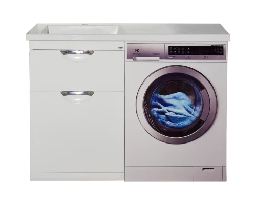 Тумба под раковину Misty Куба - 60 с 1 ящ. + Б/К под стиральную машину П-Куб-01060-0121ЯБК