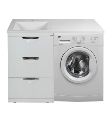 Тумба под раковину Misty Куба - 60 с 3 ящ. под стиральную машину П-Куб01060-0113Я