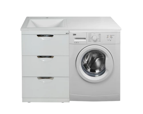 Тумба под раковину Misty Куба - 60 с 3 ящ. под стиральную машину П-Куб01060-0113Я