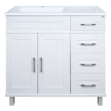 Тумба под раковину Misty Купер - 90 с 4 ящ. белая левая П-Куп01090-0124ЯЛ