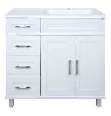 Тумба под раковину Misty Купер - 90 с 4 ящ. белая правая П-Куп01090-0124ЯП