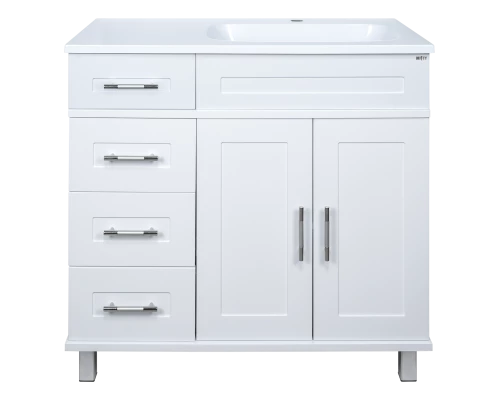 Тумба под раковину Misty Купер - 90 с 4 ящ. белая правая П-Куп01090-0124ЯП