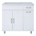 Тумба под раковину Misty Купер - 90 с Б/К белая левая П-Куп01090-012БкЛ