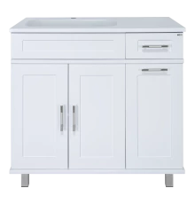 Тумба под раковину Misty Купер - 90 с Б/К белая левая П-Куп01090-012БкЛ