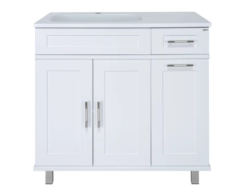 Тумба под раковину Misty Купер - 90 с Б/К белая левая П-Куп01090-012БкЛ
