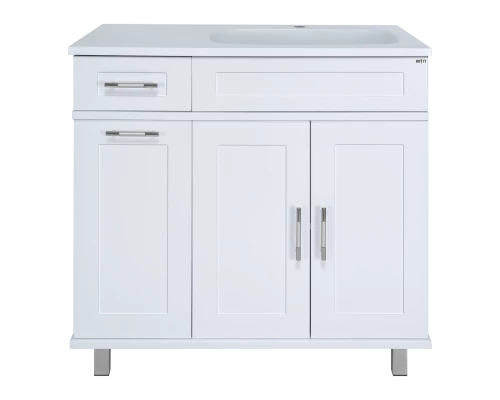 Тумба под раковину Misty Купер - 90 с Б/К белая правая П-Куп01090-012БкП