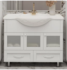 Тумба под раковину Misty Латте - 105 с 2 ящ. белая П-Лат01105-0122Я