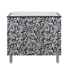 Тумба под раковину Misty Мадлен Boston 80 белая/черная П-Мдб01080-2422Я