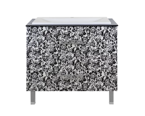 Тумба под раковину Misty Мадлен Boston 80 белая/черная П-Мдб01080-2422Я