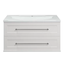 Тумба под раковину Misty Марта - 100 с 2 ящ. подвесная (белый) П-Мрт09100-011Пр