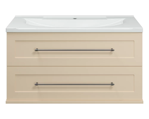 Тумба под раковину Misty Марта - 100 с 2 ящ. подвесная (бежевый) П-Мрт09100-031П2Я