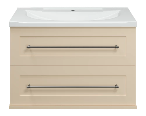Тумба под раковину Misty Марта - 80 с 2 ящ. подвесная (бежевый) П-Мрт09080-031П2Я