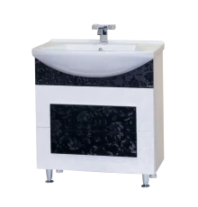 Тумба под раковину Misty Марика 65 черная/белая П-Мар01065-242Пр