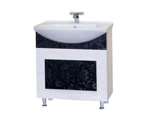 Тумба под раковину Misty Марика 65 черная/белая П-Мар01065-242Пр