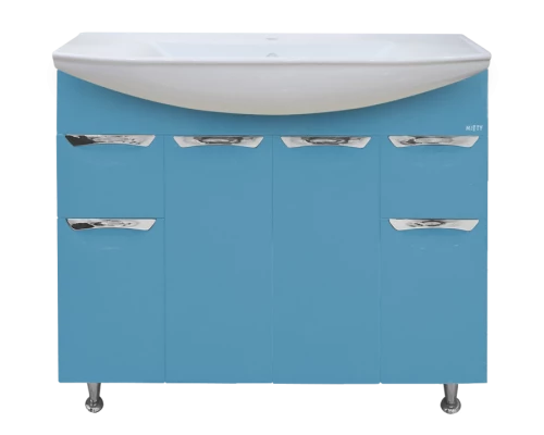 Тумба под раковину Misty Орхидея- 105 Тумба 2 ящ. голубая эмаль П-Орх01105-0612Я