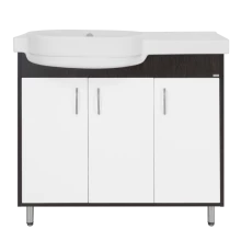 Тумба под раковину Misty Панда - 92 напольная левая венге/белый Э-Пан01092-18
