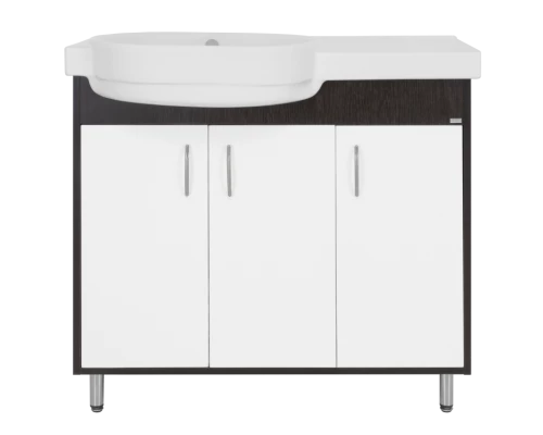 Тумба под раковину Misty Панда - 92 напольная левая венге/белый Э-Пан01092-18