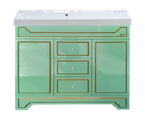 Тумба под раковину Misty Praga -105 Тумба с 3 ящ.салатовая /патина Л-Пра01105-0733Я