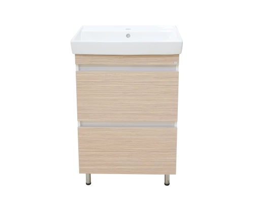 Тумба под раковину Misty Слим - 50 тумба напольная (ЛДСП/2 ящ.) Э-Сл-07050-1922ЯП
