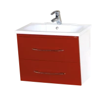 Тумба под раковину Misty Токио 70 тумба с 2-мя ящиками алый мак Л-Ток01070-04Пко